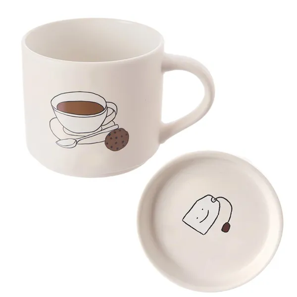 Porcelain mug + lid tea 0,45 l O0495