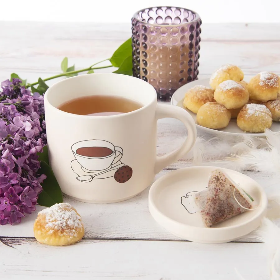 Porcelain mug + lid tea 0,45 l O0495