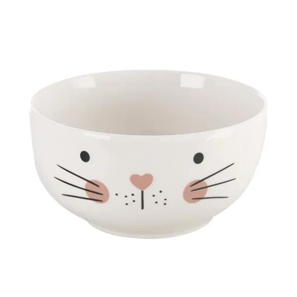 Mug + bowl porcelain set cat 0,35 l O0497