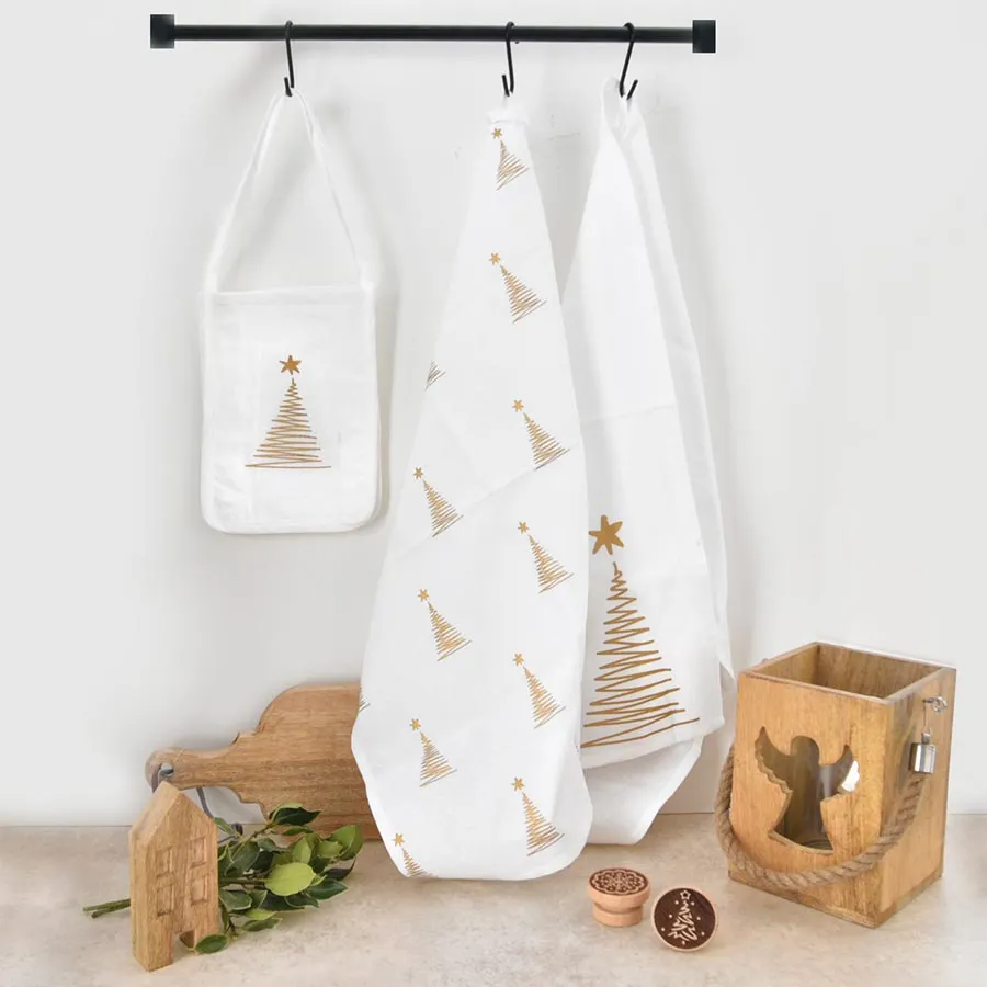 Kitchen towel 2 pcs + bag TREE O0505