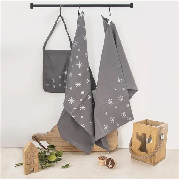 Cotton kitchen towel 2 pcs + bag SNOWFLAKE O0506