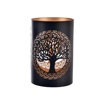 Candle holder metal TREE black/gold O0529/2