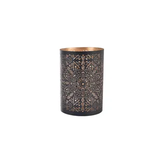 Candle holder metal MANDALA black/gold O0534/1