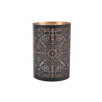 Candle holder metal MANDALA black/gold O0534/2