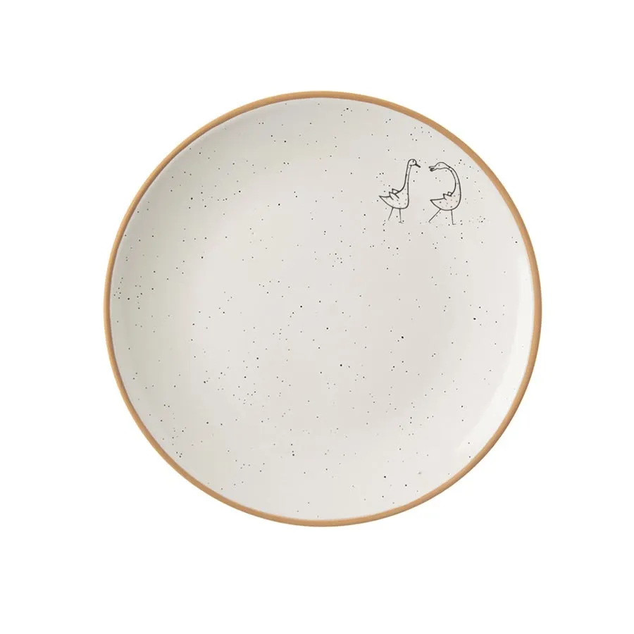 Ceramic dessert plate FARM goose O0536