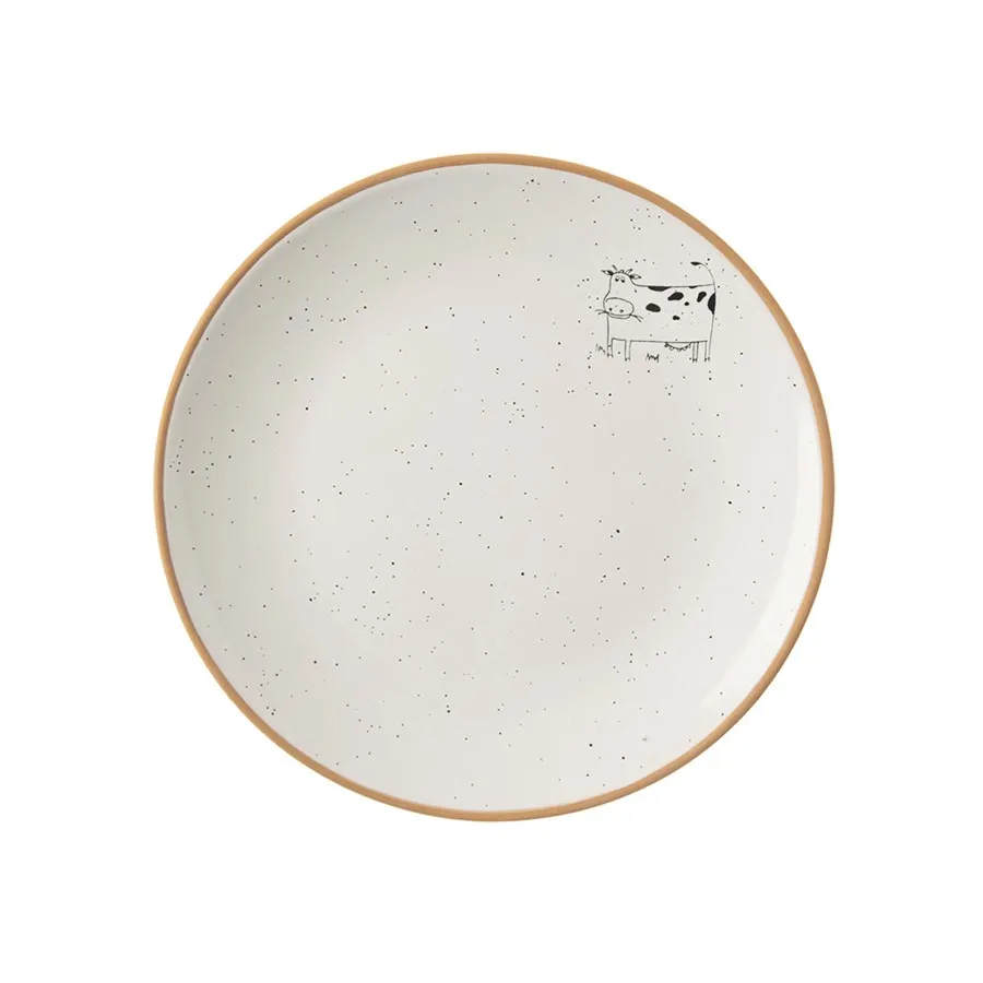 Ceramic dessert plate FARM cow O0541