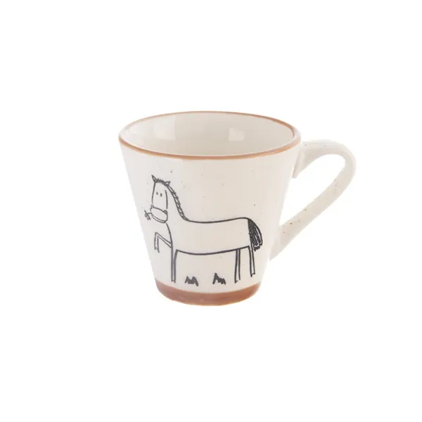 Porcelain espresso cup FARM horse O0545