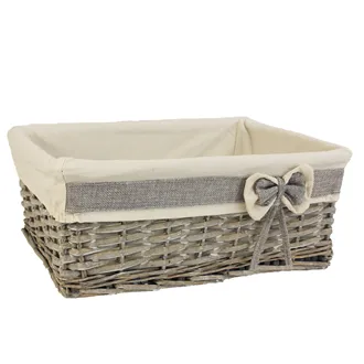 Grey basket with fabric large P0860/V