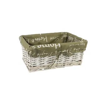 White basket with fabric middle P0922/S