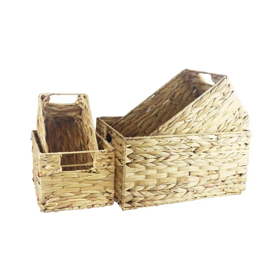 Basket drawer water hyacinth, set 4 pcs P1951