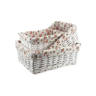 Basket with fabric, S/3 P2044