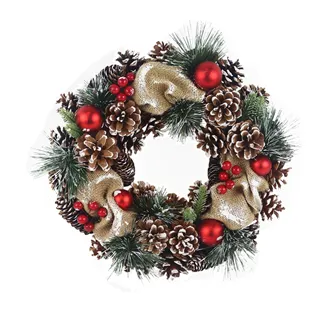 Christmas wreath with pine cones P2126