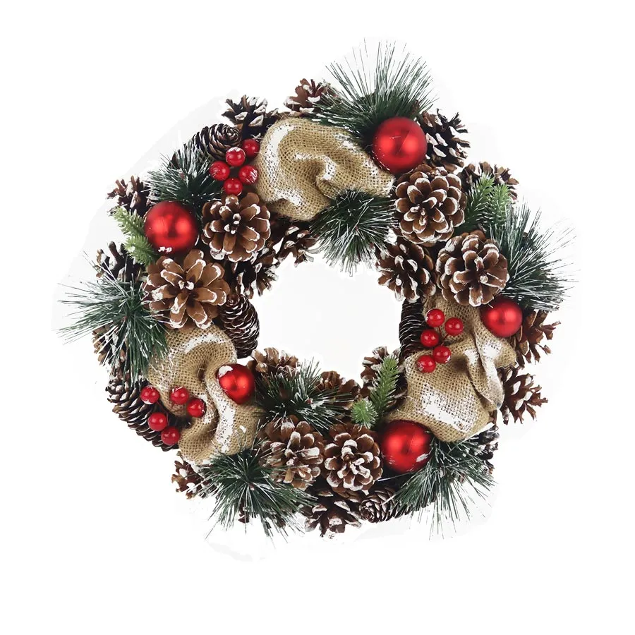 Christmas wreath with pine cones P2126