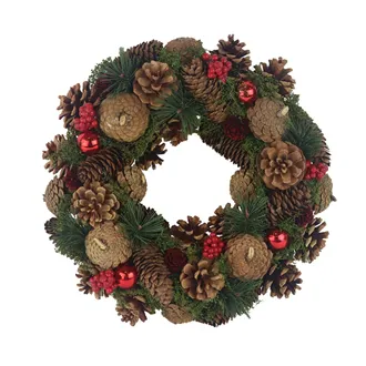 Christmas wreath with pine cones P2164