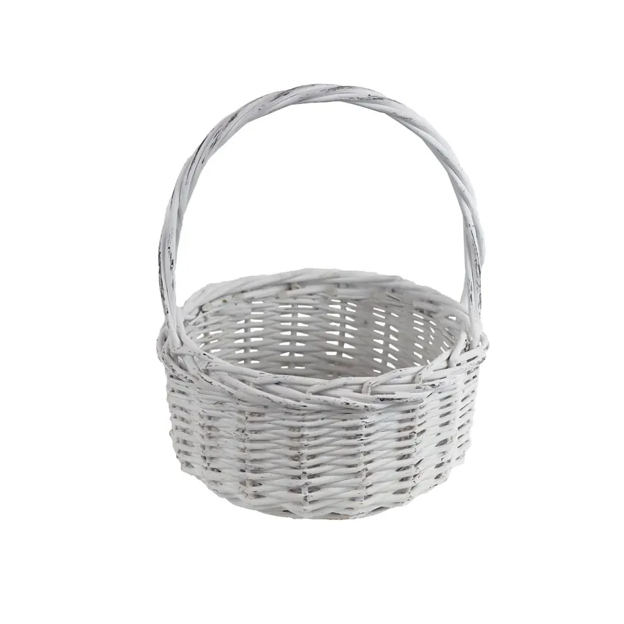 Wicker basket white P2218/B