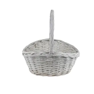 Wicker basket white P2221/B