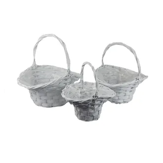 Decorative basket with plastic lining, 3 pcs P2228