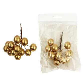 Round decoration berries, gold X0530