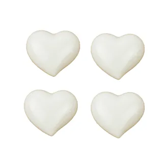 Heart white, 4pcs X1302-01