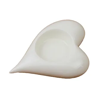 Heart candlestick white X1306-01