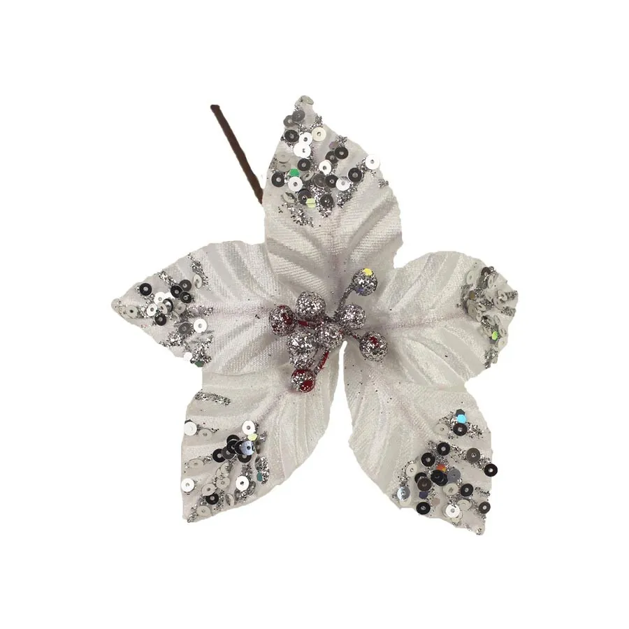 Decor. flower 10cm - on stick X3586/1 