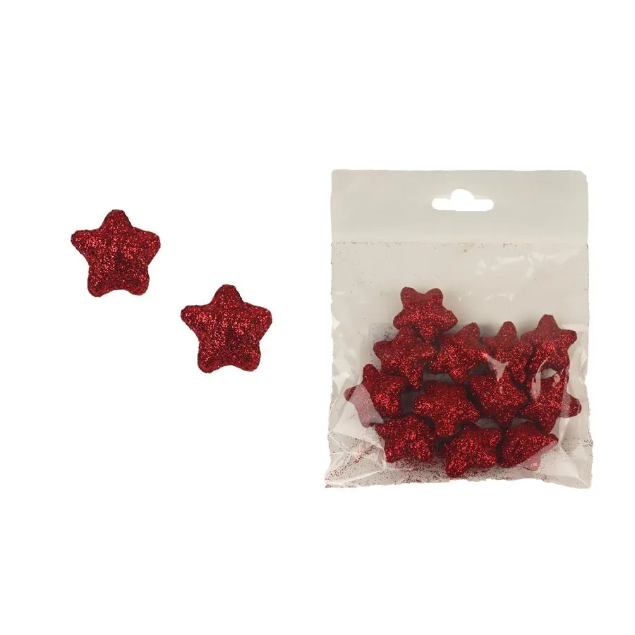 Decorative stars, 12 pcs X4376-08