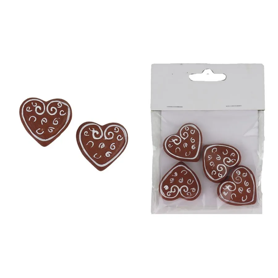 Heart decoration, 4 pcs X5073