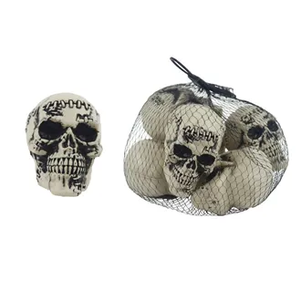 Halloween skull in a bag, 4 pcs X5890