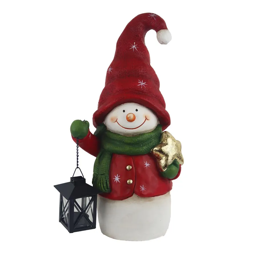 Decoration snowman with lantern X6224