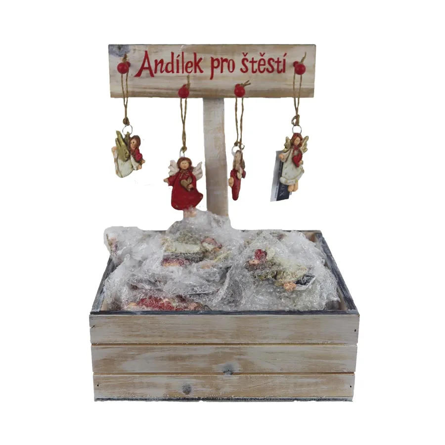 Decorations for hanging angel in box, 72 pcs X6358