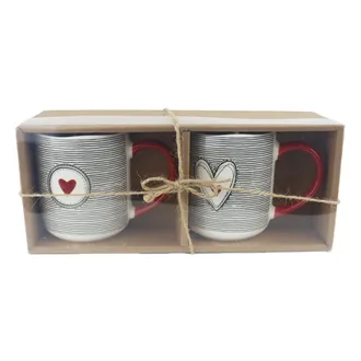 Heart mug, 2 pcs X6423