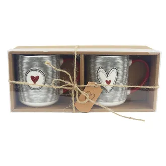 Heart mug, 2 pcs X6423