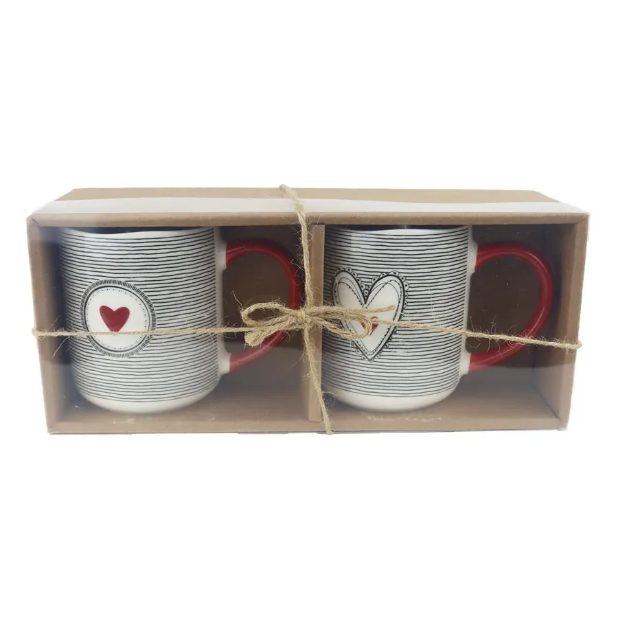 Heart mug, 2 pcs X6423