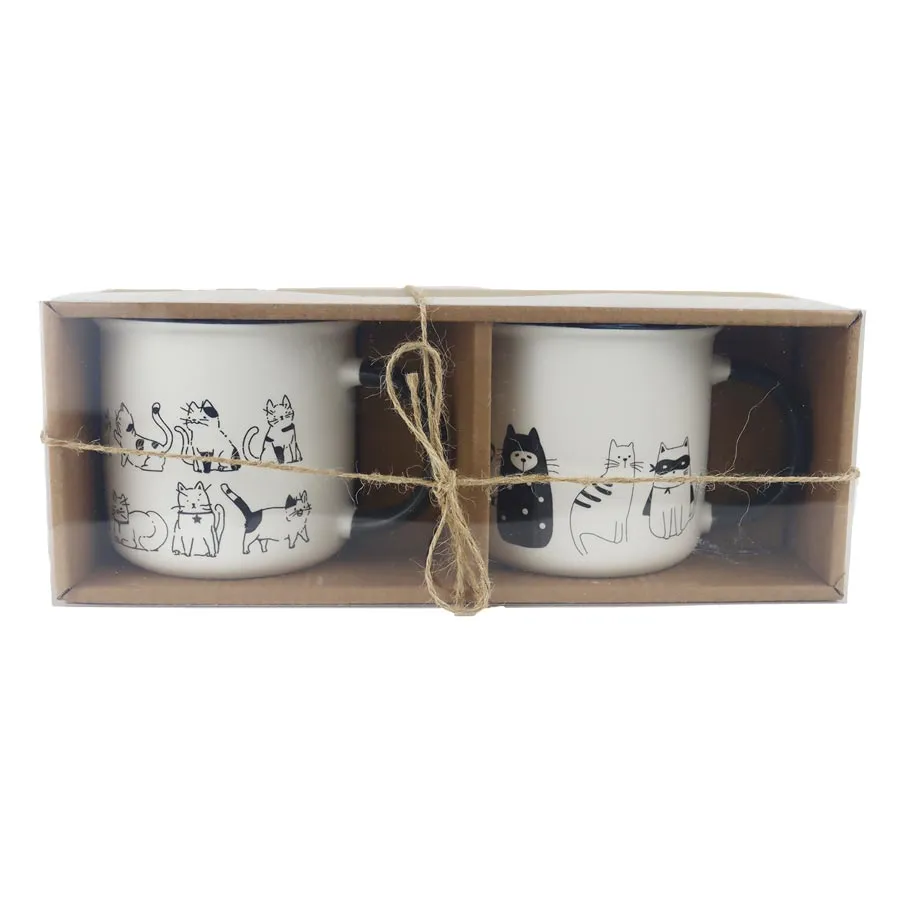 Mug with cats, 2 pcs X6429