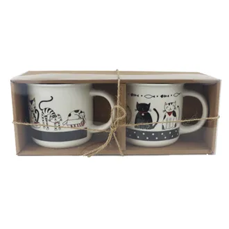 Mug with cats, 2 pcs X6432