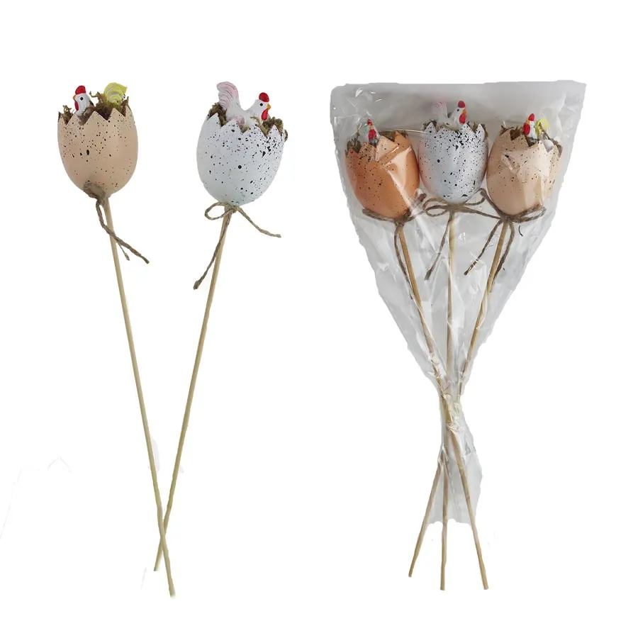 Easter decoration on stick, 3 pcs X6812