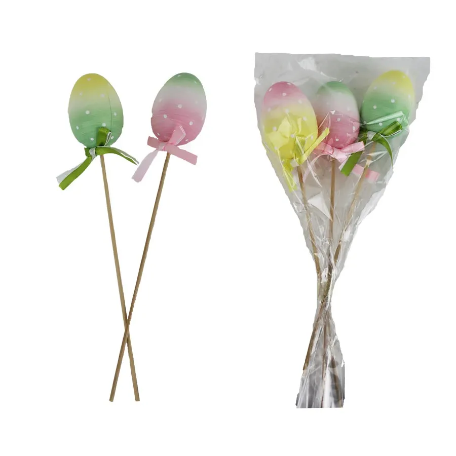 Easter egg on stick, 3 pcs X6819